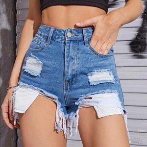 High Waist Jean Shorts - image 1